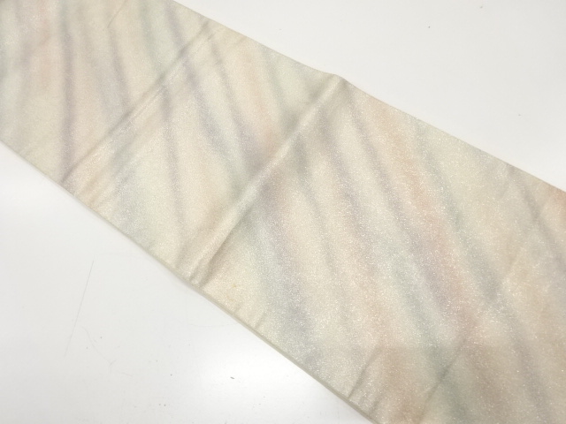 JAPANESE KIMONO / ANTIQUE FUKURO OBI / SILK / WOVEN DIAGONAL STRIPE